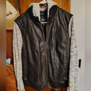 Torrid Black and Gray Bomber Jacket With Hood